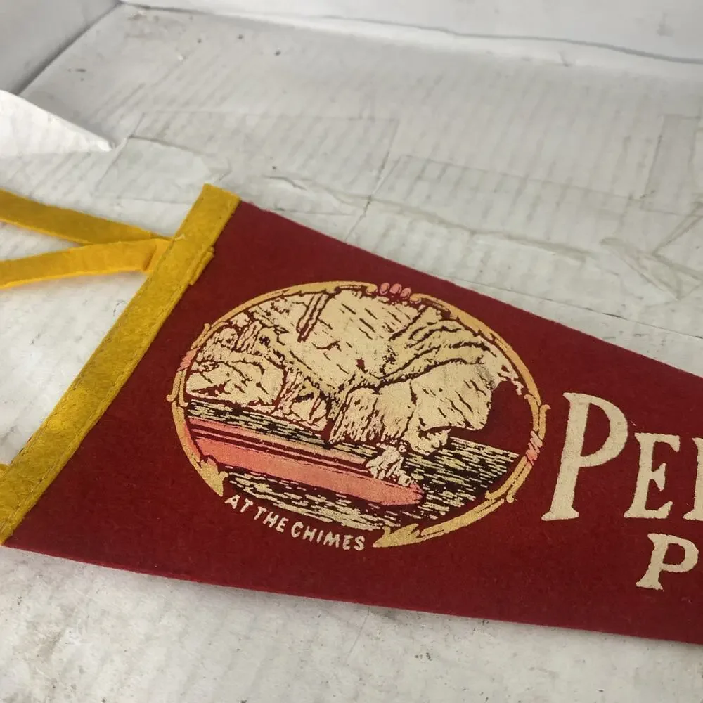 Vintage 1960s Penn's Cave Pennsylvania Souvenir Felt Pennant 12” - Picture 2 of 4